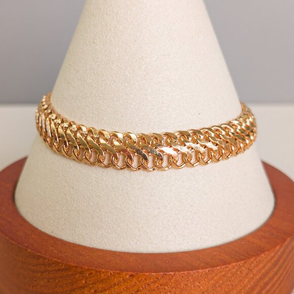 Italian 14k Gold Flexible Link Bracelet - Picture 1 of 15